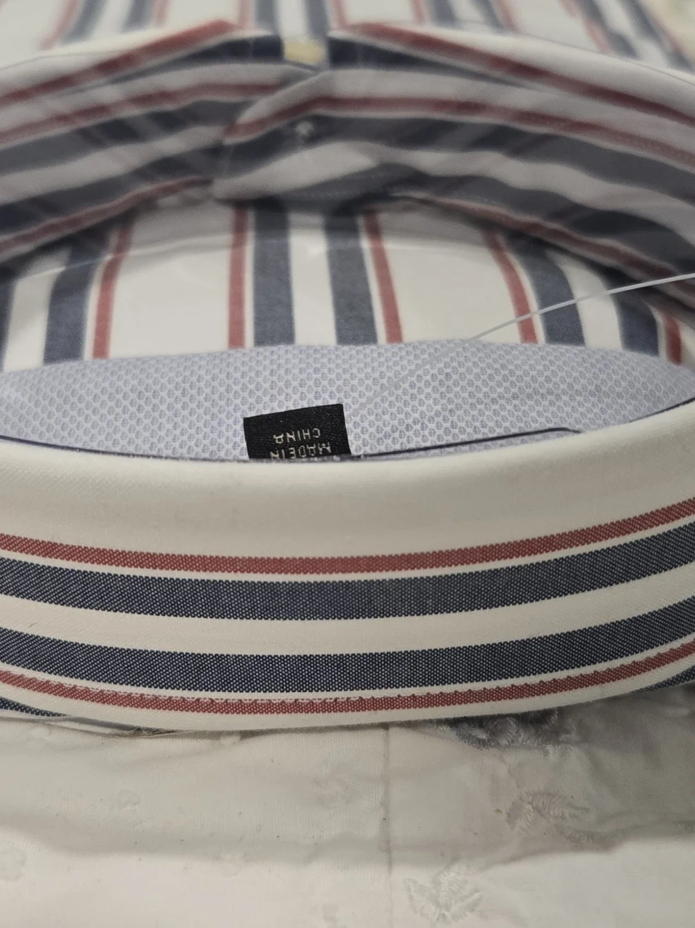Banana Republic Men’s Slim Fit Stripe Button-Down Shirt - White/Navy/Red